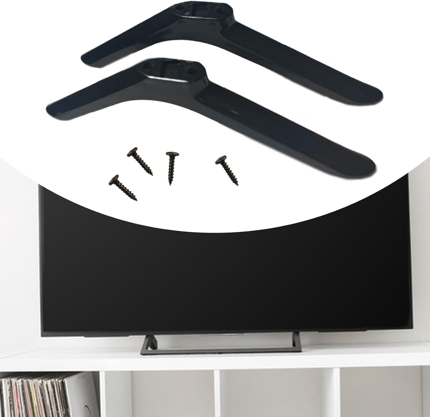 ZGUZMCMK 2 19cmx5cmx1.6cm Pieces Tabletop TV Stand Base Table Top TV Legs Simple Assembly