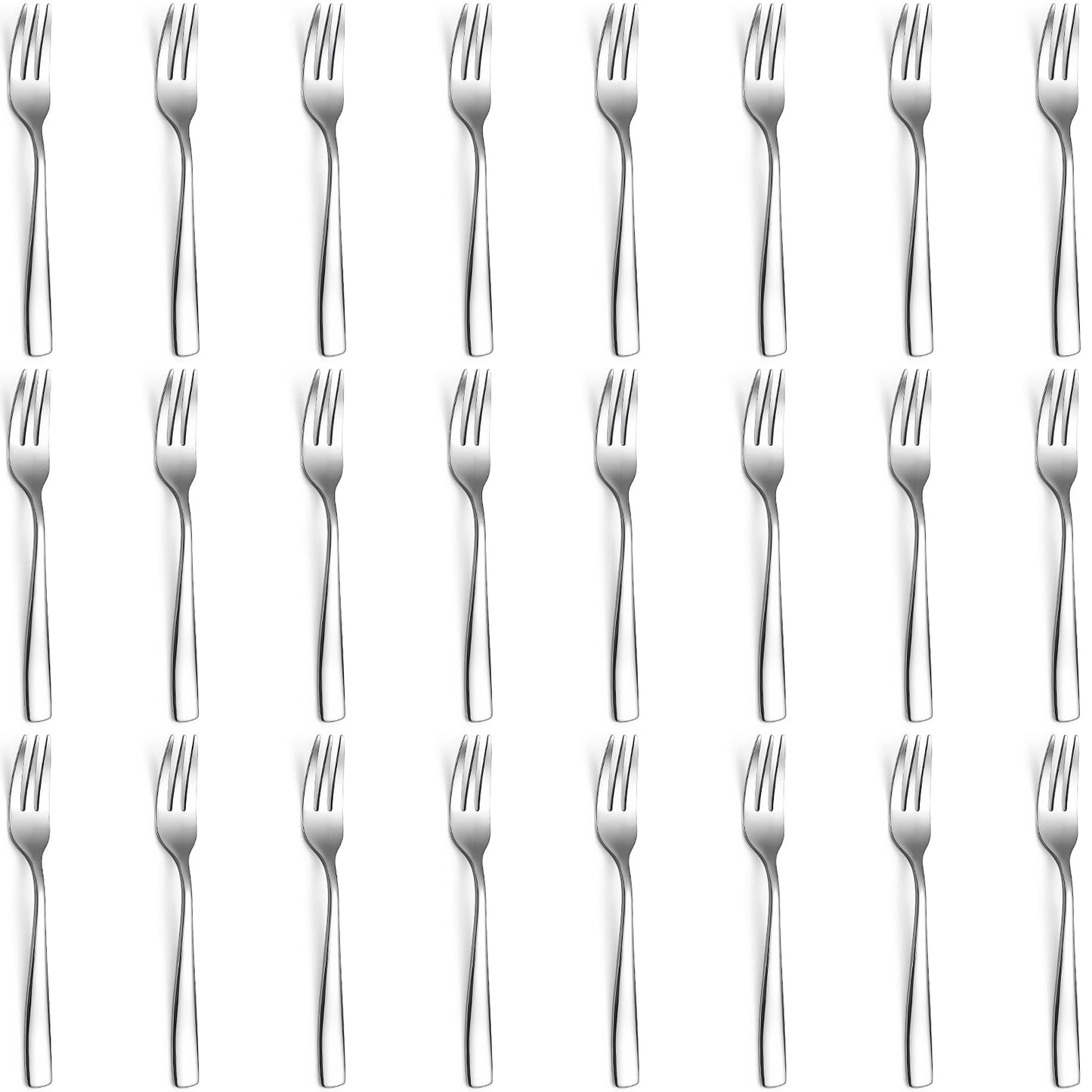 Enjamyo 24 Piece Dessert Forks, 5.4 Inch Stainless Steel Salad Forks, Mirror Polish Small Utensils, Dishwasher Safe, Used For Fruits Kitchen Home Party