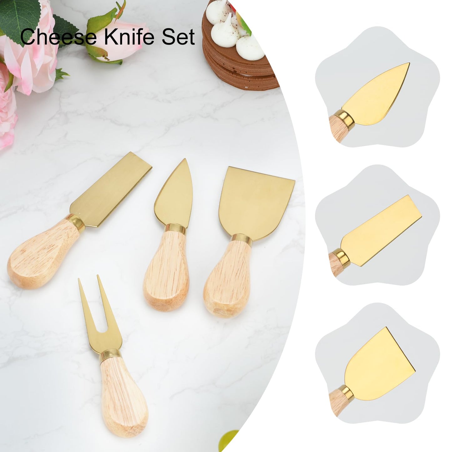 48 Pcs Golden Charcuterie Boards Accessories Butter Spreader Knives Set, Stainless Steel Cheese Butter Spreader Knife Set