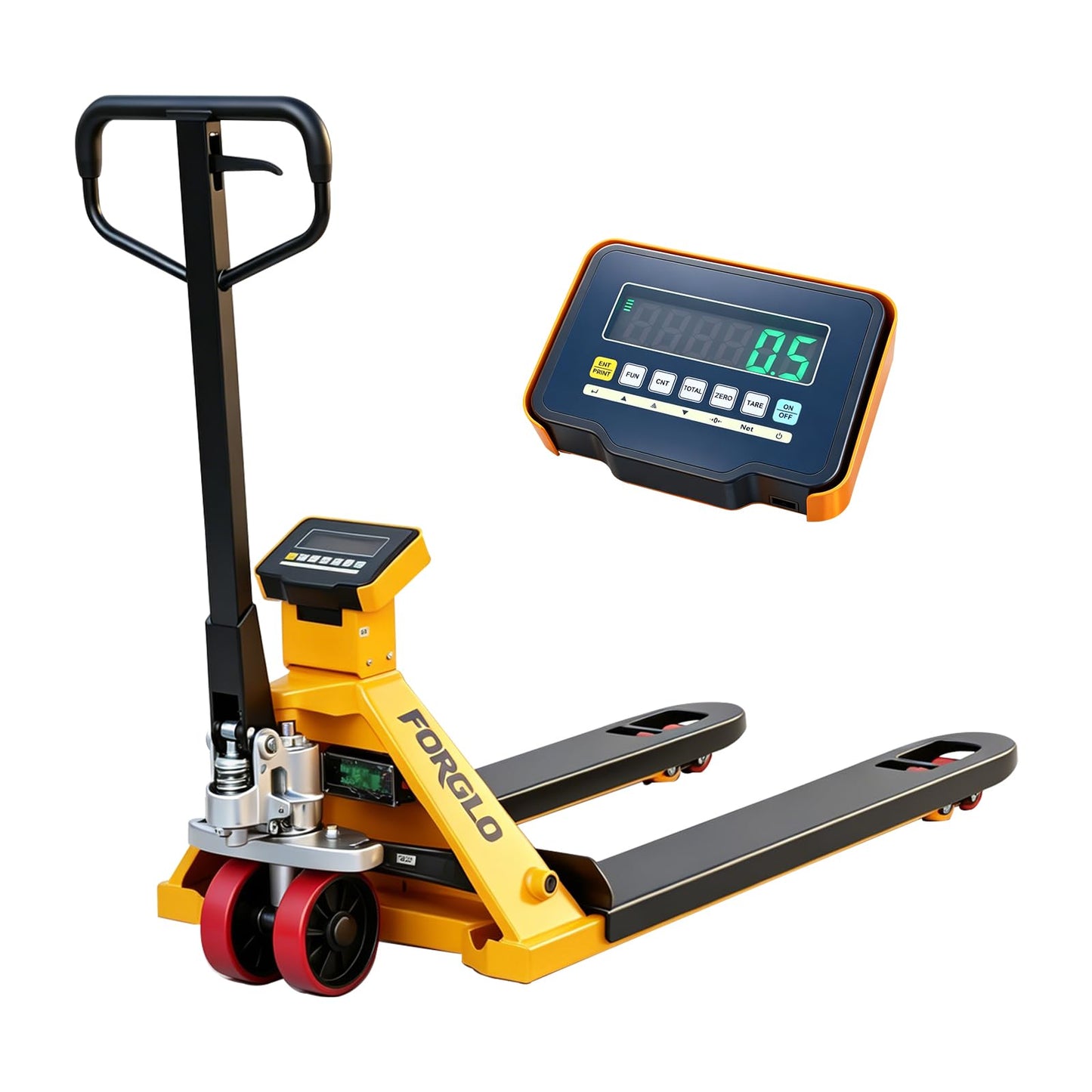 Pallet Jack Scale, 6600 lbs Capacity, 48"x 27" Forks, Lb/Kg Switchable, LCD Display, Manual Hydraulic Pallet Truck w/Electronic Scale for Warehouse, Shipping, Supermarket, Industrial
