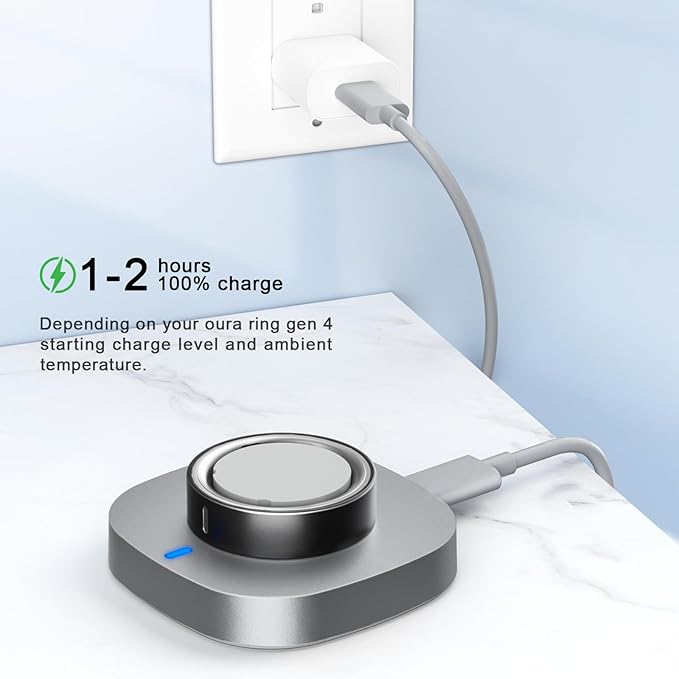 Compatible with Oura Ring Gen 4 Charger Size 11, Fast Charging Dock with USB-C Cable