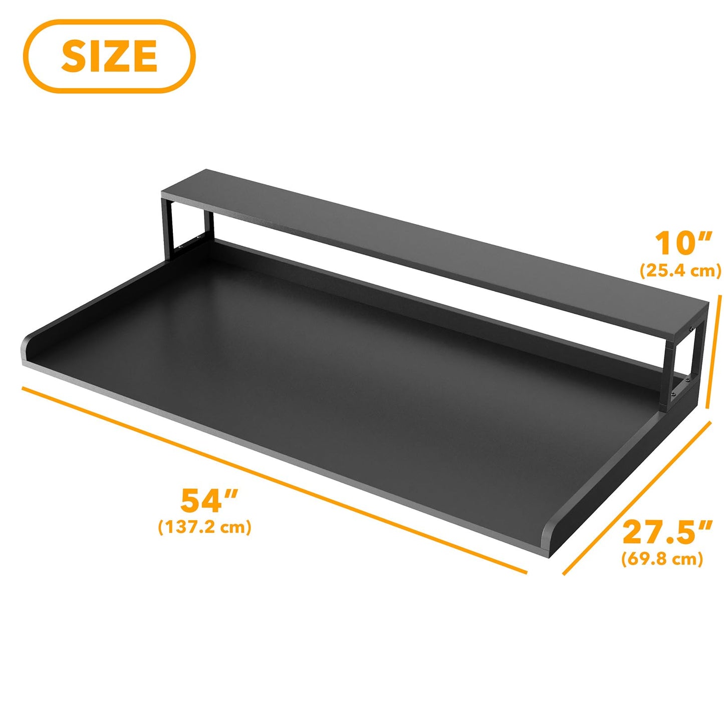SpaceAid 2-Tier Washer Dryer Countertop, Laundry Topper with Rack Shelf 54" Width x 27.5" Depth x 10" Height Organizer Cover for Washer and Dryer Laundry Hamper Counter Storage (Black)