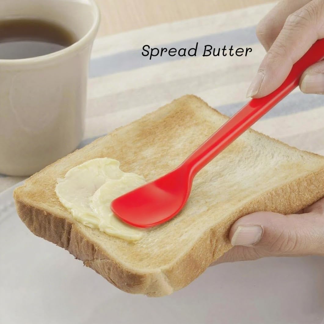 Small Silicone Stirring Spoon, Quiet and Reusable Espresso Coffee Stirrer, Mini Spatula, Jar Scraper for Sauce Seasoning and Yogurt