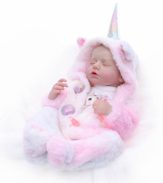Cloveray Reborn Baby Dolls – 20 Inch Real Baby Dolls That Look Real, Full Body Vinyl Girl Doll in Fantasy Horn Outfit with Accessories, Gift for Girls Ages 3+, Pretend Play & Collectors