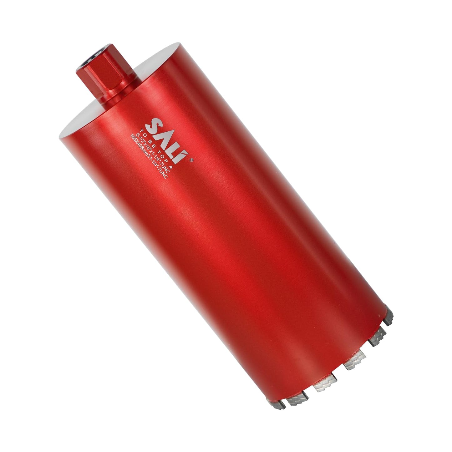 SALI Wet Diamond Core Drill Bits 6-1/2" (167mm) Diameter, 15" (380mm) Drilling Depth, Turbo Laser-Welded Segments(Wavy Teeth) With 1-1/4"-7 Thread Core Bit for Rebar Concrete Brick Block Masonry Stone
