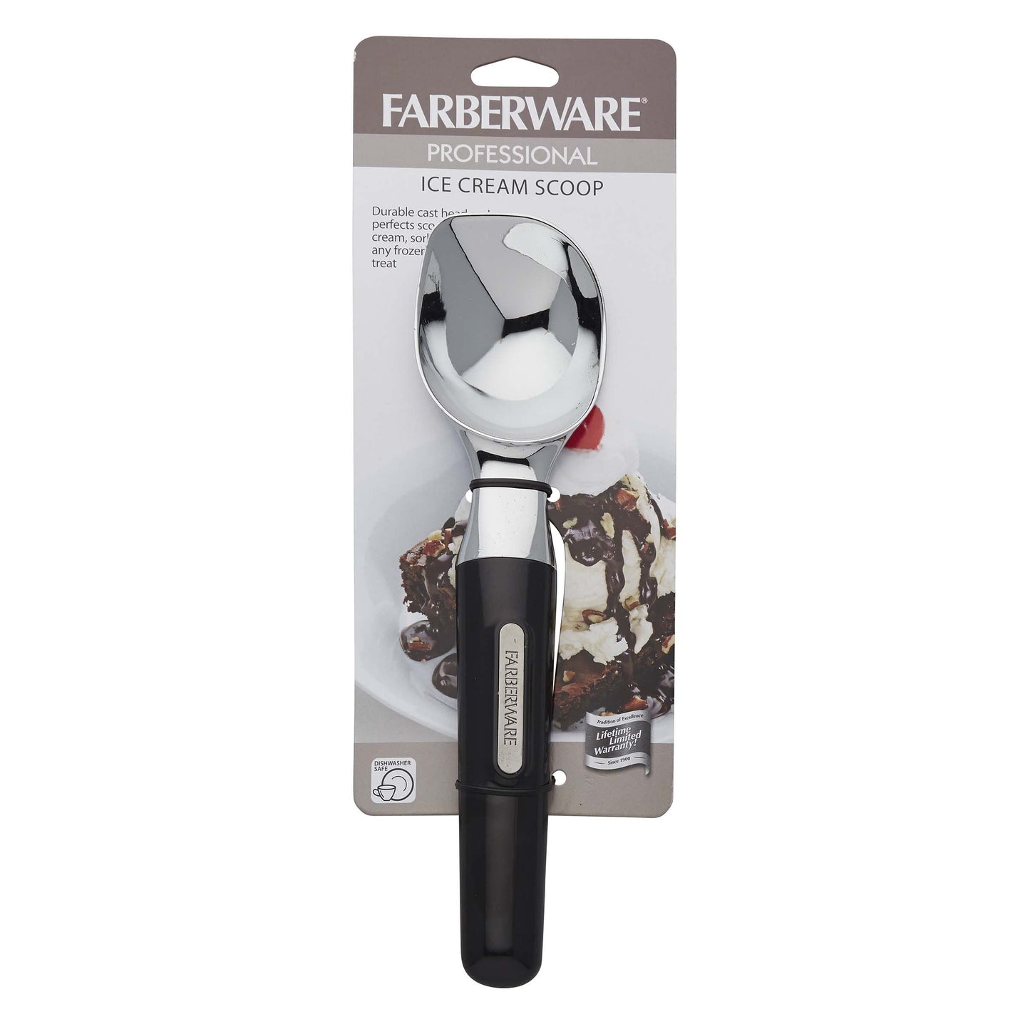 Farberware Professional Ice Cream Scoop, Comfortable Handle, Heavy Duty, Professional Grade Scooper, Get Perfect Shape Scoops, Great for Spooning Frozen Hard Gelato and Sorbet, Cookie Dough, Melon