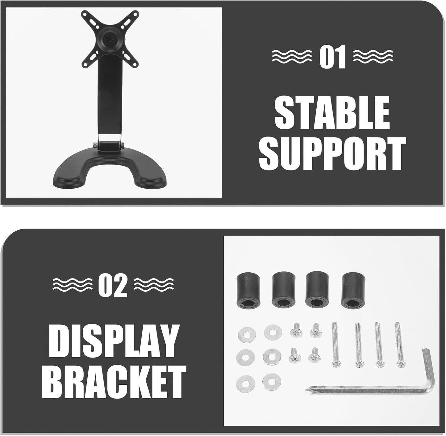 SEWOART 14-27 Inch Universal Tv Stand Base for LCD Tvs Pedestal with No-Drill Mount Compatible with Home and Office