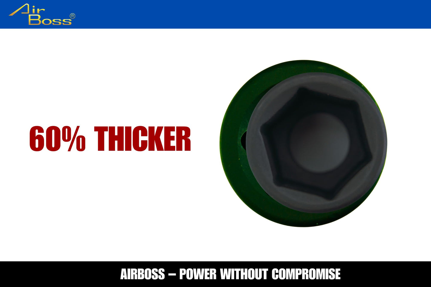 Airboss AW-342GL 1" Impact Wrench & 33M 90L CR-MO Deep Socket