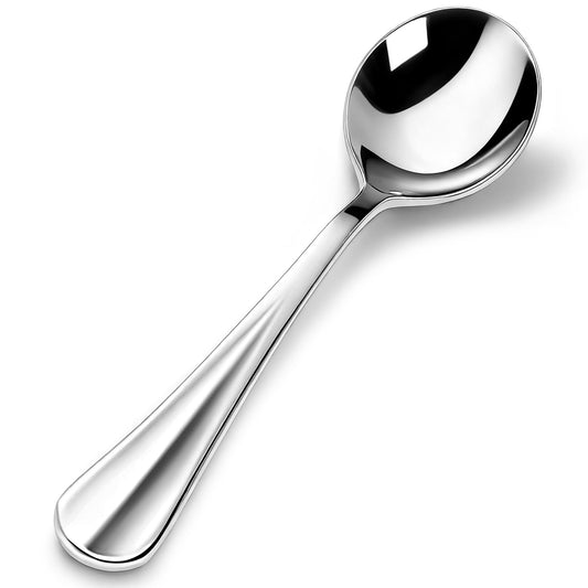 18/10 Stainless Steel Soup Spoons,Round Soup Spoons,7 inch,Set of 12,Heavy Duty and Dishwasher Safe