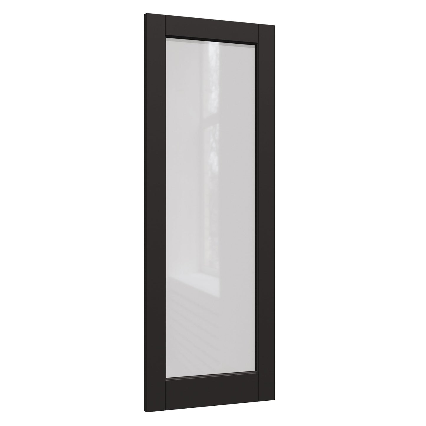 32 x 80 Black Door Slab, Frosted Glass Interior Door Panel, Soild & Finished Shaker as Bedroom Pantry Laundry Closet Doors Sliding Barn Panel, Pre-Built, w/o Hardware, Modern Doors