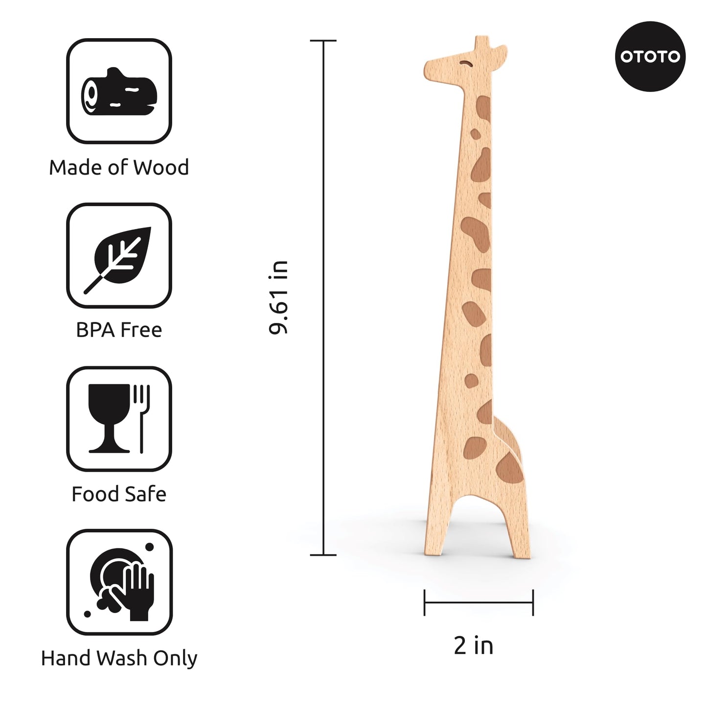 Bundle of 2! OTOTO Jerry the Giraffe Toaster Tongs + OTOTO Red the Crab Silicone Utensil Rest