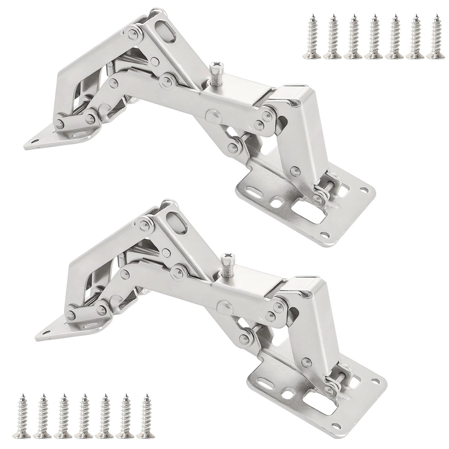 Qrity 2 PCS 175 Degree Hinges Soft Close Hinge, Frameless Hydraulic Cabinet Doors Hinges, Adjustable Mounting Hinges for Cabinet, Cupboards, Wardrobe