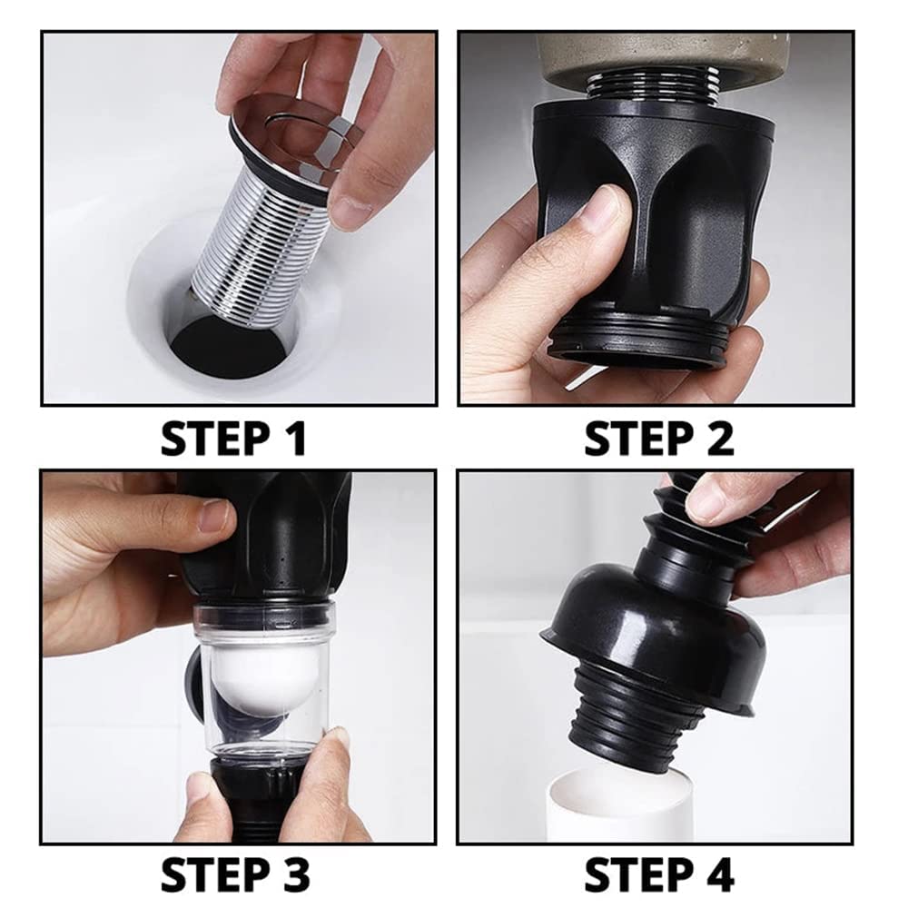 Bathroom Sink Drain Kit with Flexible Expandable P-Trap Pipe Anti-Odor Bathroom Sink Drain Pipe for 1-1/4" and 1-1/2" Hole