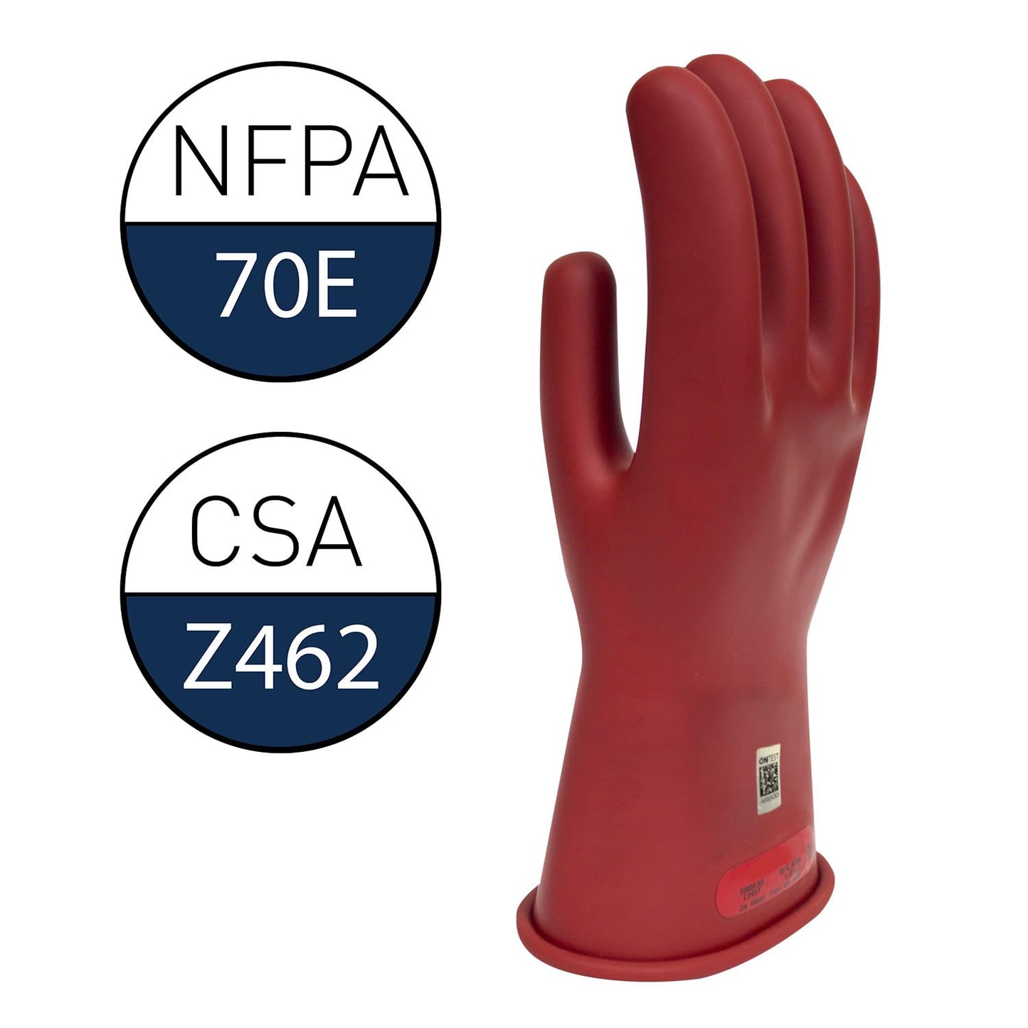Enespro Class 0 Red Rubber Voltage Insulating Gloves, Max. Use Voltage 1000V AC/1500V DC, GC0R08