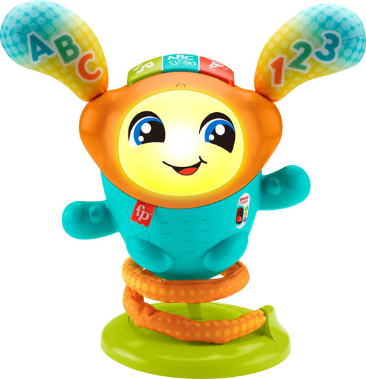 Fisher-Price Baby & Toddler Learning Toy DJ Bouncin’ Beats with Music Lights & Bouncing Action for Ages 9+ Months, Multilanguage Version