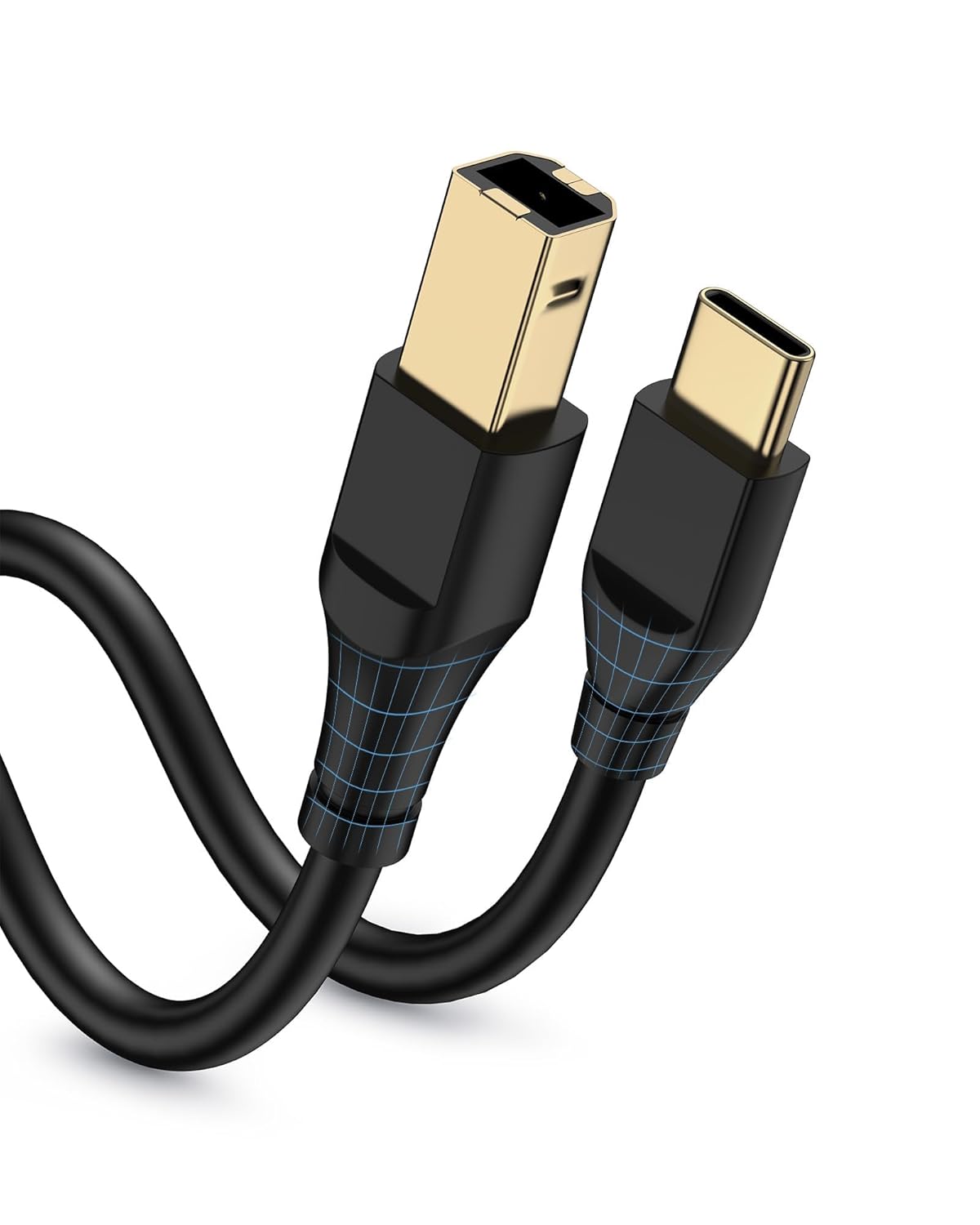 20ft, 10Foot Printer Cable Scanner USB C to USB B Cable for Epson, HP, Canon, Midi, Ethernet Print