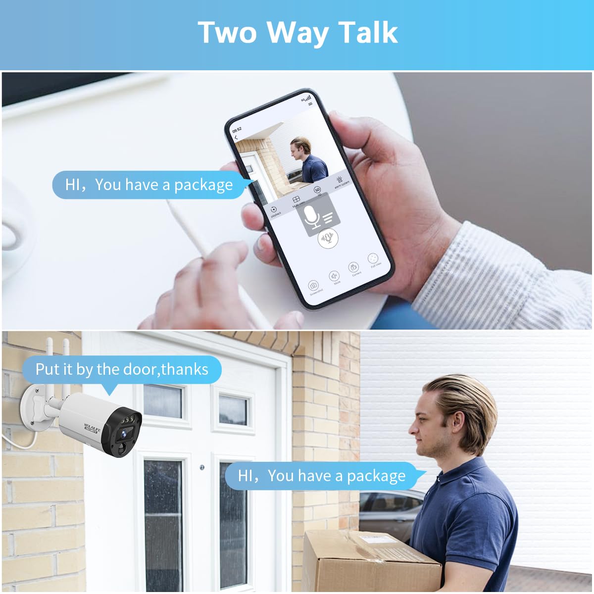 【90 Days Storage】 Outdoor Wireless Security Camera System, Wireless Cameras for Home Security, WiFi Video Surveillance, Home Security Cameras Systems