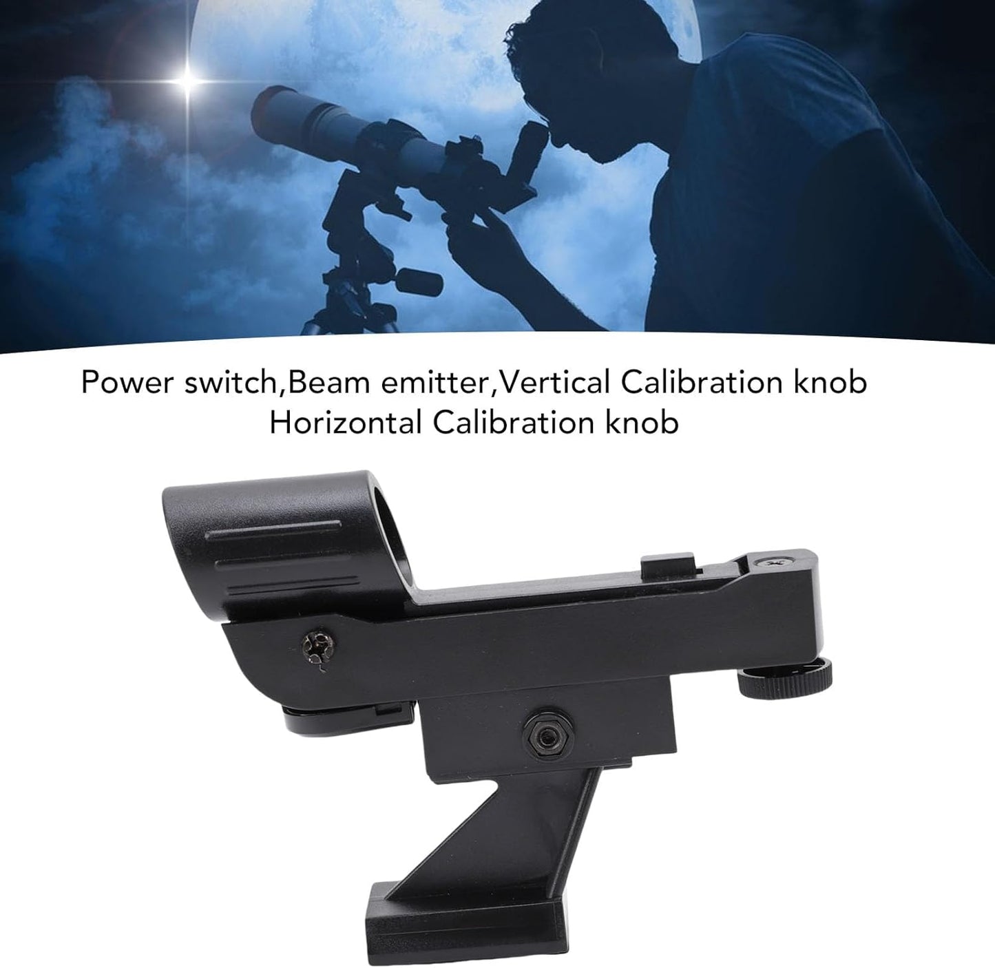 EBTOOLS 80EQ LED Dot Finderscope, Non Magnified Viewfinder with Brightness Adjustment, Horizontal Vertical Knobs, Slide