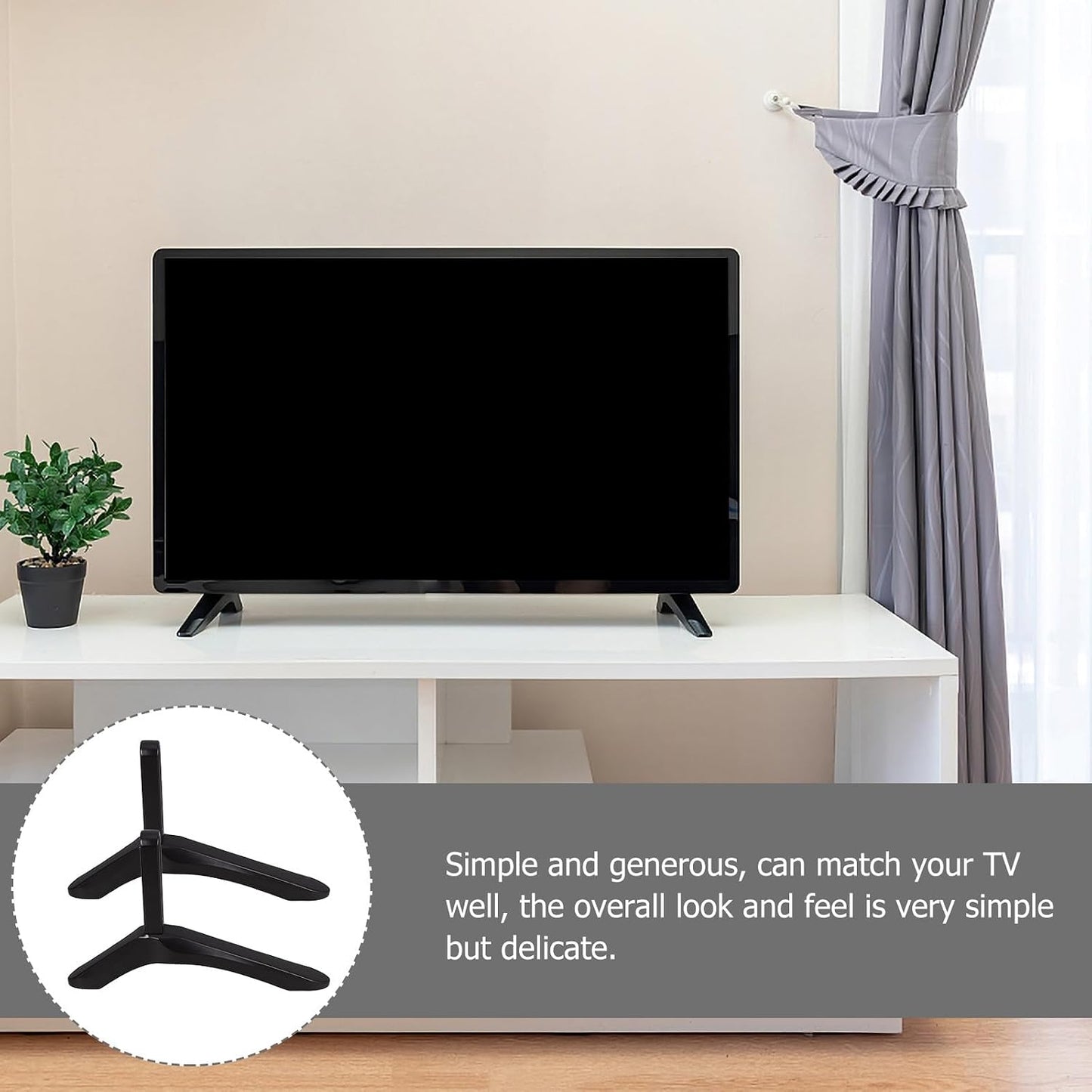 BESPORTBLE Universal TV Stand Tabletop Base Bracket Aluminum Alloy TV Holder Desktop Mount Support for Living Room
