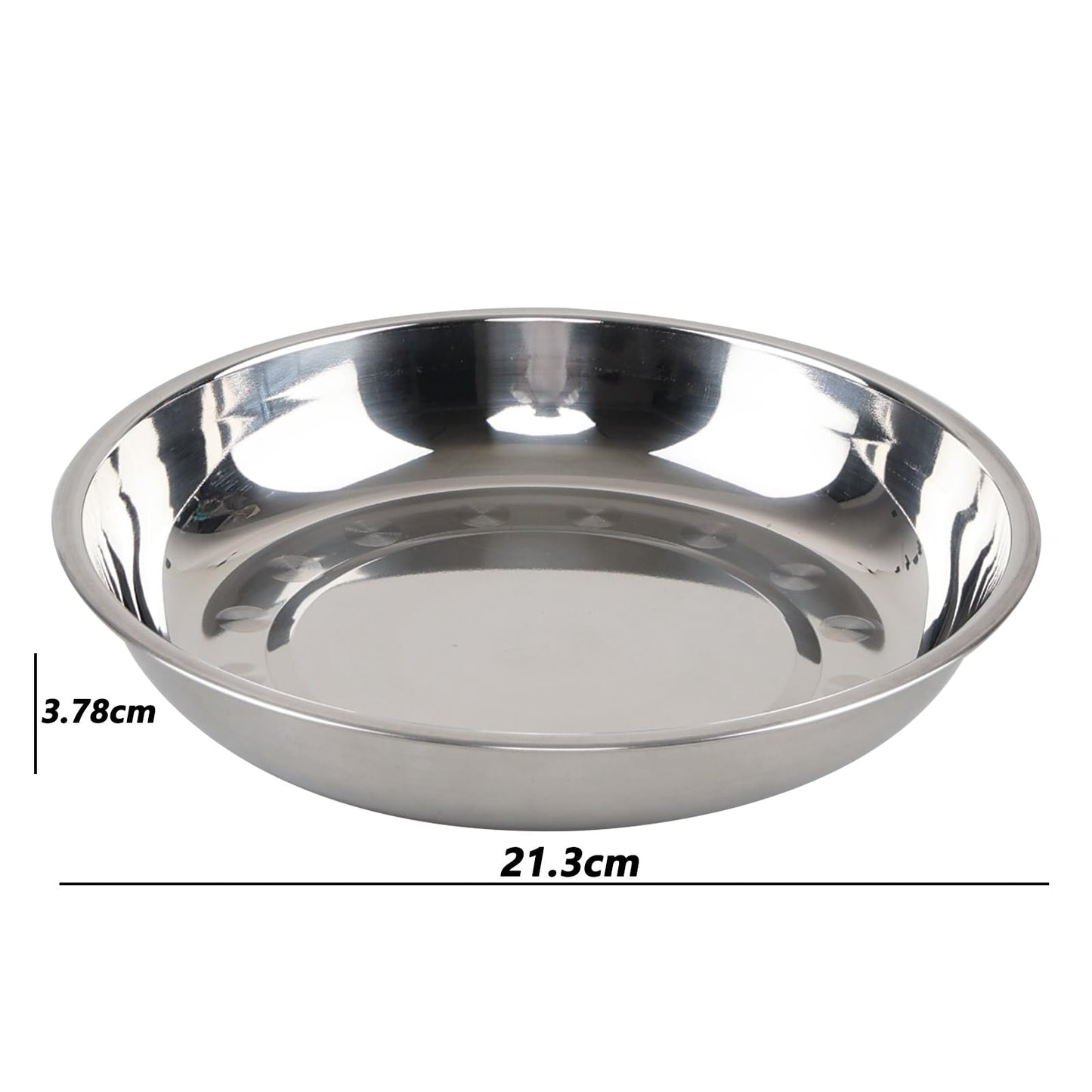 Morcte Stainless Steel Round Plates Dish Set for Dinner Plate, Outdoor Camping, BBQ, Set of 4