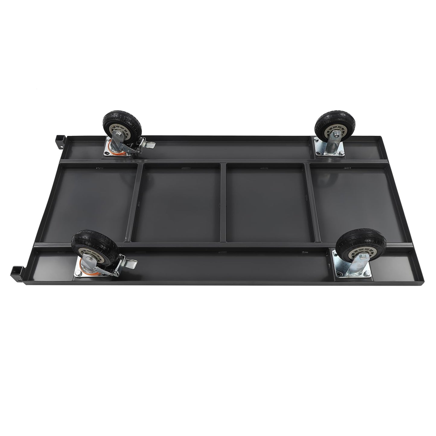 24 x 49in Industrial Flat Dolly Cart, 20000lbs Capacity Heavy Duty Cart, Flatbed Hand Truck, Metal Platform Cart with Casters, Folding Hand, Slope Pads (Without Slope Pads)
