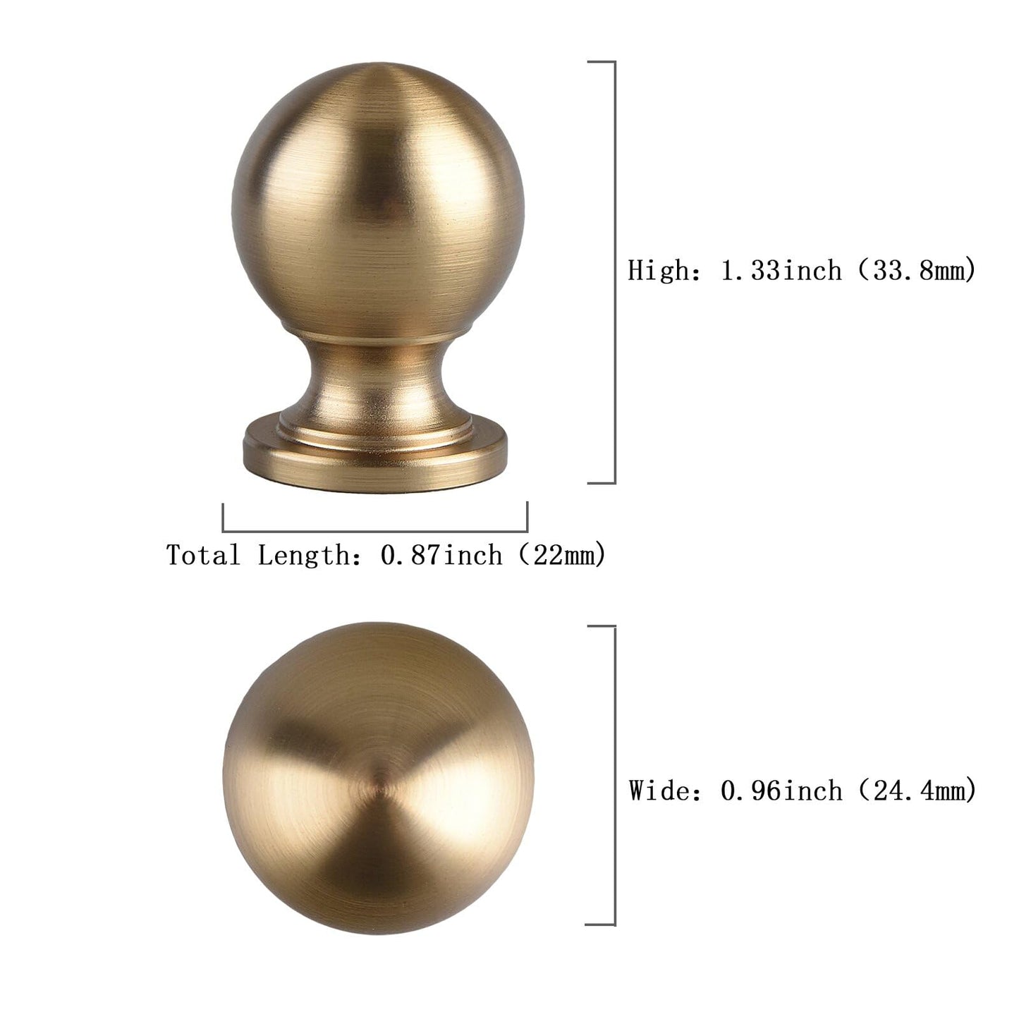 EAXINTA 10 Pack Champagne Bronze Cabinet Knobs, Round Ball Kitchen Cabinet Pulls, Single Hole Hardware Zinc Alloy Handle Bathroom Drawer Knobs Cabinets Dresser Knob