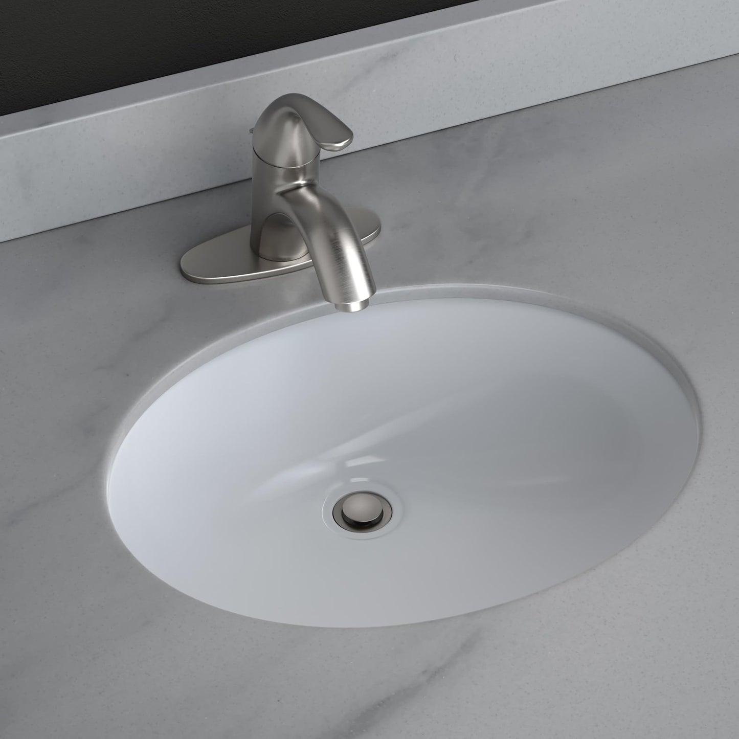 PROFLO PF1512U Comstock 17" Oval Vitreous China Undermount Bathroom Sink with Overflow - White