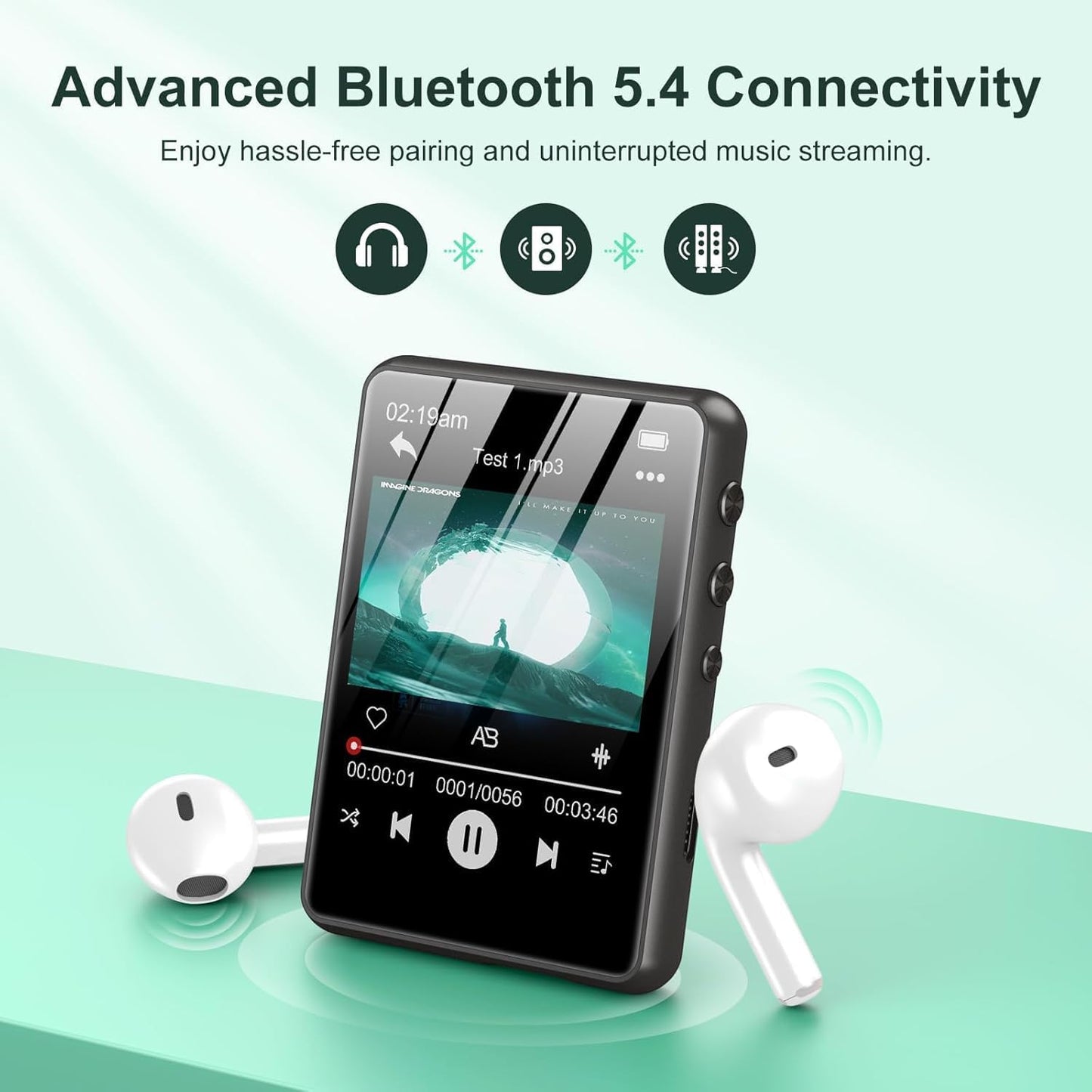 ZAQE 128GB MP3 5.4, 2.4" Player with Bluetooth Portable HiFi Music Player with FM Radio/HD