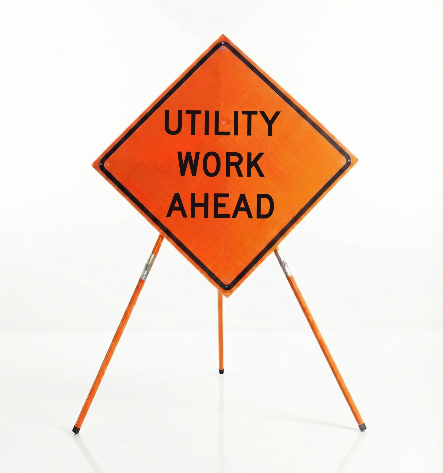 Traffic Roll-Up Sign Kit with Stand – 36 Inch Roll-Up Safety Sign & Portable Tripod Stand, High Visibility, Easy Setup (Utility Work Ahead, Reflective)
