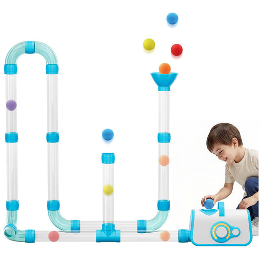 KNMDU Upgraded STEM Toys for Kids Ages 3+, DIY Airflow Building Toys with 20 Foam Balls, Up to 7 Hours Playtime, Learning Toys Gifts for Kids Boys Girls (Upgraded)