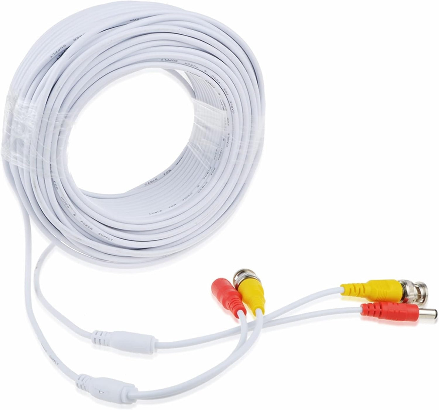 150ft White CCTV BNC Video Power Cable for DVR Surveillance Systems