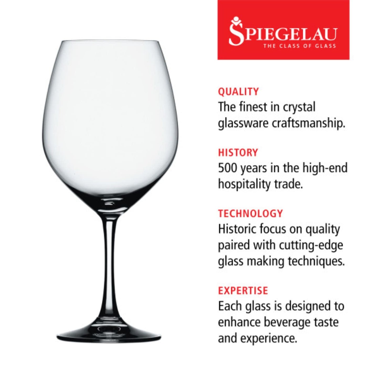 Spiegelau Vino Grande Burgundy Wine Glasses, Large Crystal Clear Red Wine Glasses for Pinot Noir, Elegant Glassware, Wedding Gifts, Birthday Gifts for Women and Men, Home Bar, 25 oz, Set of 4