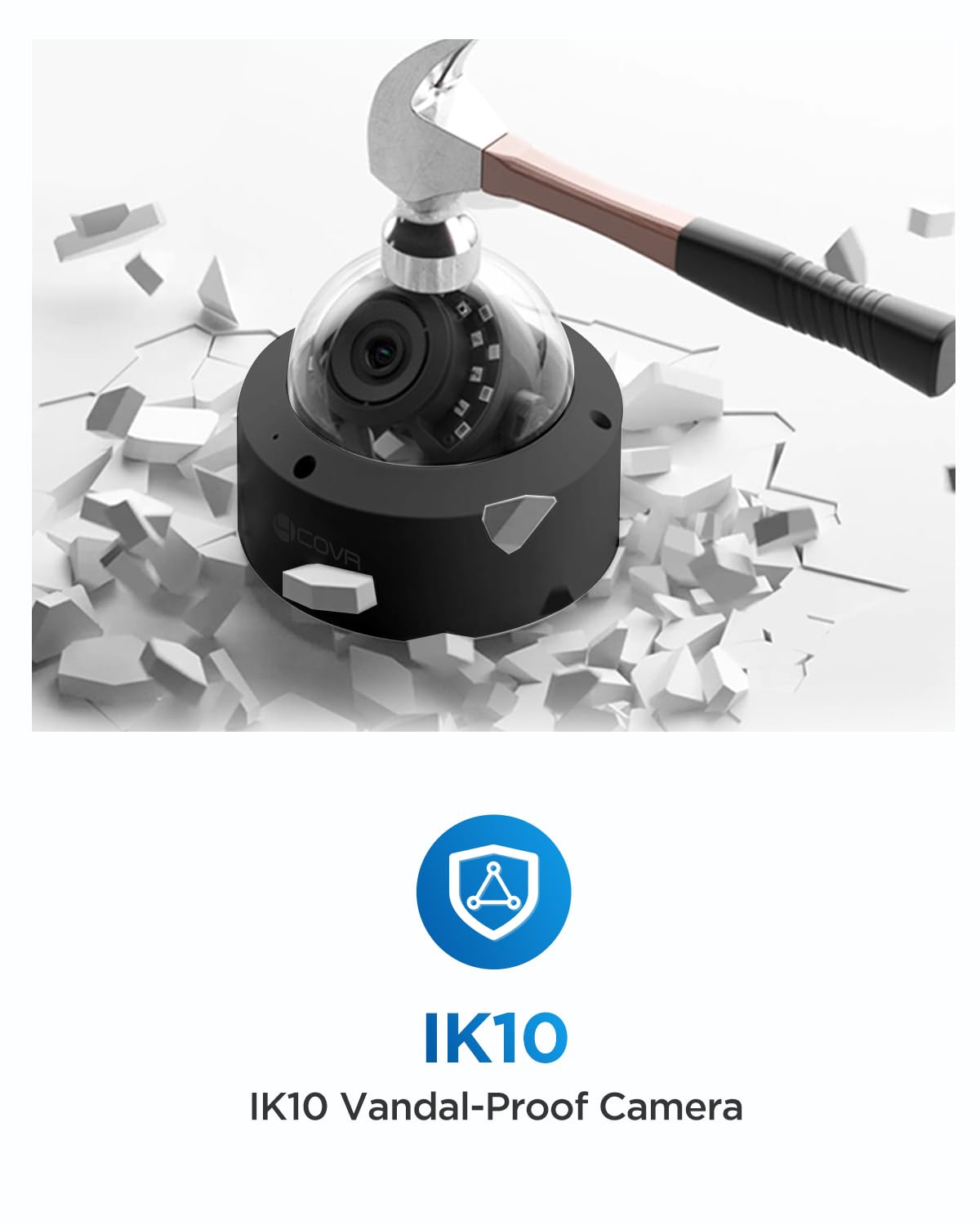 4COVR 16 Channel PoE Business Security Camera System, 12x 5MP IK10 Vandal-Proof Dome IP Cameras, IP67 Weatherproof, Human/Vehicle Detection, 4K NVR with 4TB HDD, Outdoor Surveillance, LY54AB5M1612-1