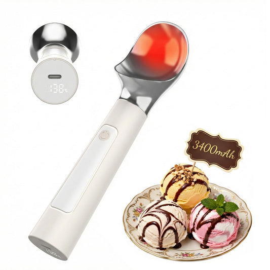 Dalicode Heated Ice Cream Scoop – Electric Scooper for Hard Ice Cream and Desserts, Heating Up to 158°F, Rechargeable 3400mAh Battery with LED Display, Easy to Clean, Ideal Summer Gift