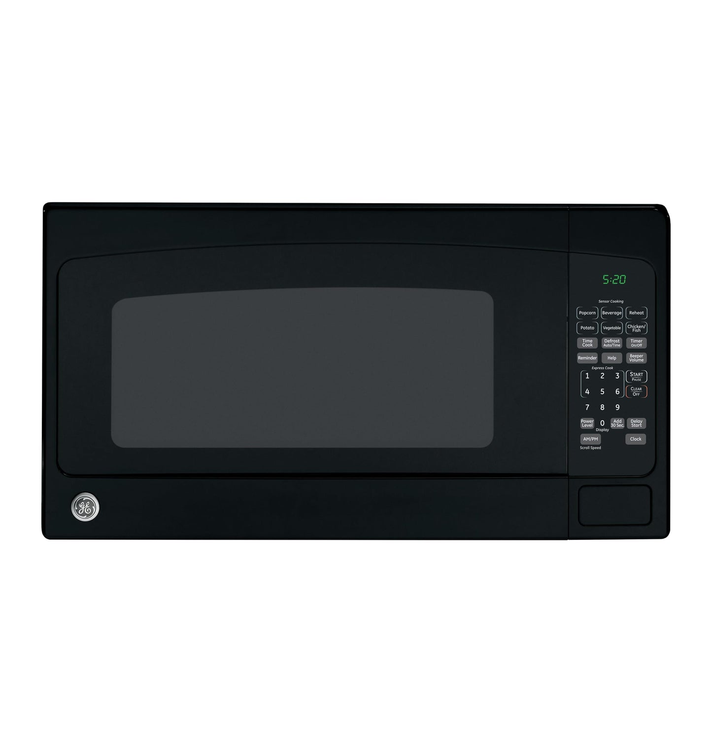 GE Countertop Microwave Oven, 1,200-watt Capacity, 2.0 Cubic Ft., 8 Auto Setting Cooking Settings, Child-Lock Technology, Kitchen Essentials for the Countertop, Dorm Room or Apartment, Black