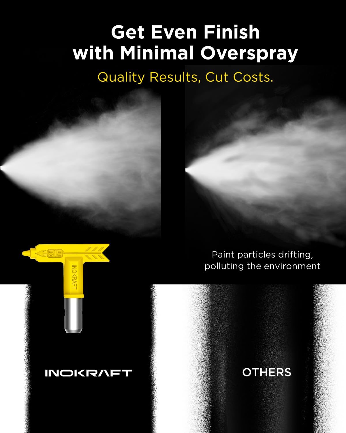 InoKraft MaXpray M1 Airless Paint Sprayer, 3000 PSI 550W Corded Electric, Thinning-Free for Latex & Stain, DIY Home Interior Exterior Walls Fences Decks, Includes Spray Gun Kit & 12" Tip Extension