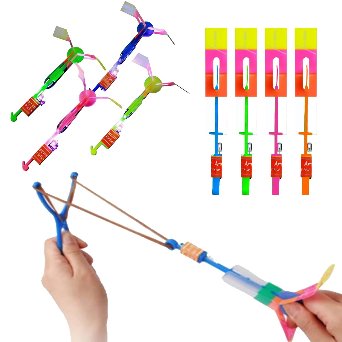 42 Sets Slingshot for Kids,Light Up Flying Toys,Glow In The Dark Party Supplies,Camping Essentials,Beach,Outdoor Games,Outside Toys,Valentines Day Gifts,Classroom Prizes,Party Favors for Kids 8-12 4-8