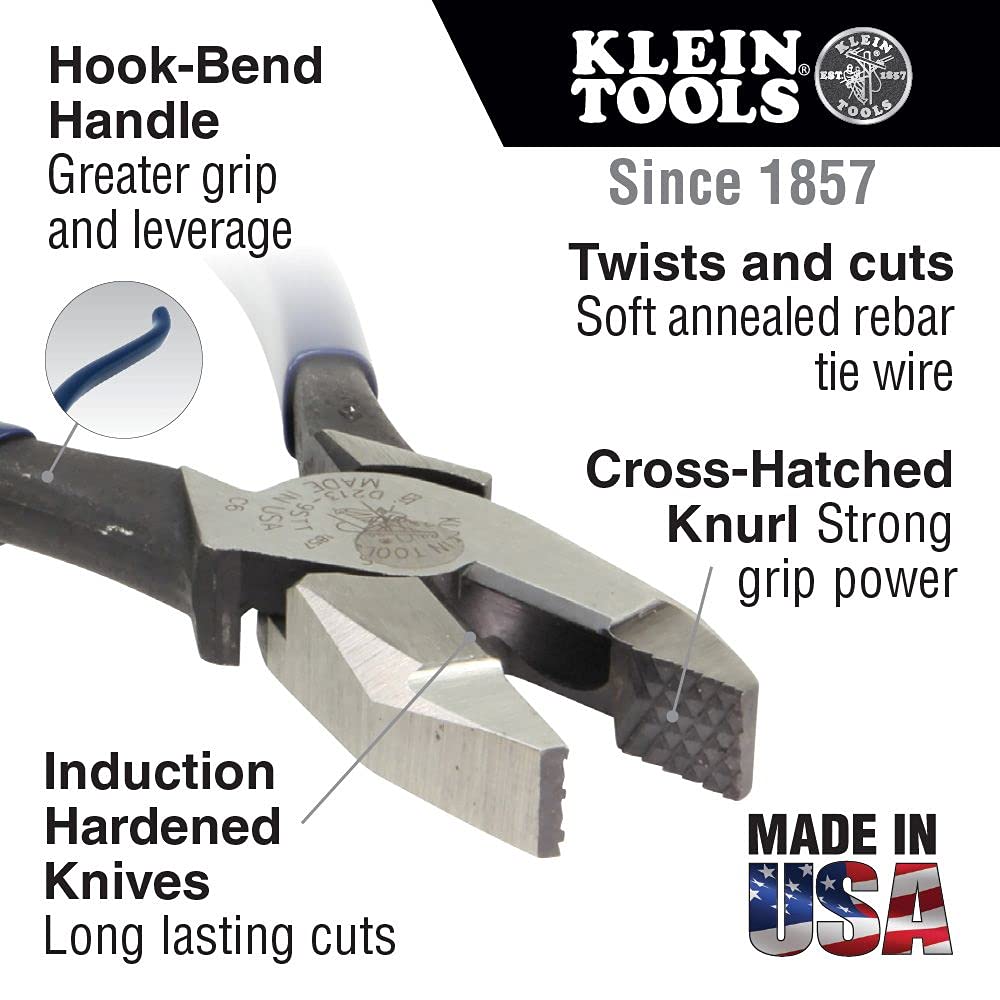 Klein Tools Tie Wire Reel and Heavy-Duty Ironworker's Pliers Bundle