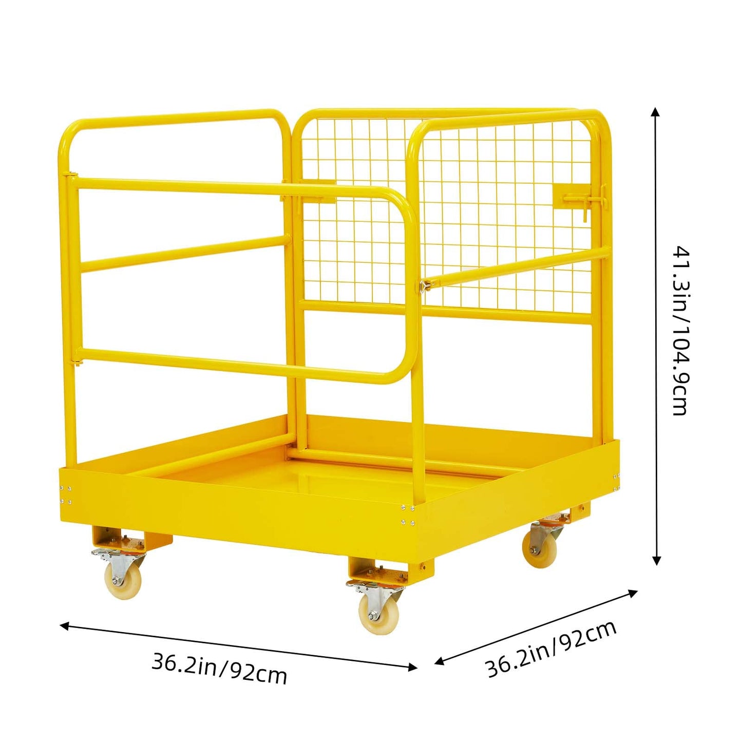 Forklift Safety Cage, Towallmark 36"x36" inch Heavy Duty Collapsible Forklift Work Platform,1200LBS Capacity with 4 Universal Wheels, for Most Aerial Jobs