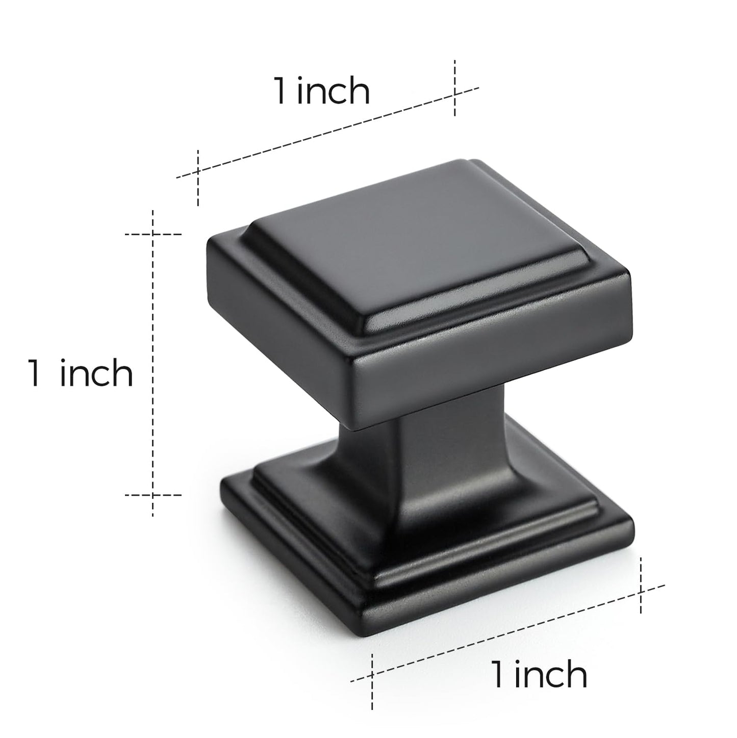 Ravinte 10 Pack Matte Black Square Kitchen Cabinet Knobs,Zinc Solid Drawer Pulls,Farmouse Cabinet Handles for Cupboard, Dresser, Closet and Bathroom, Modern Cabinet Hardware for Cabinets