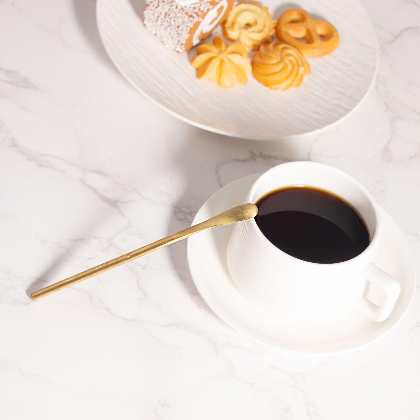 IMEEA 5.9-Inch Mini Espresso Spoons & Coffee Stirrers SUS304 Stainless Steel Coffee Demitasse Stir Stick, Set of 4, Gold Finish