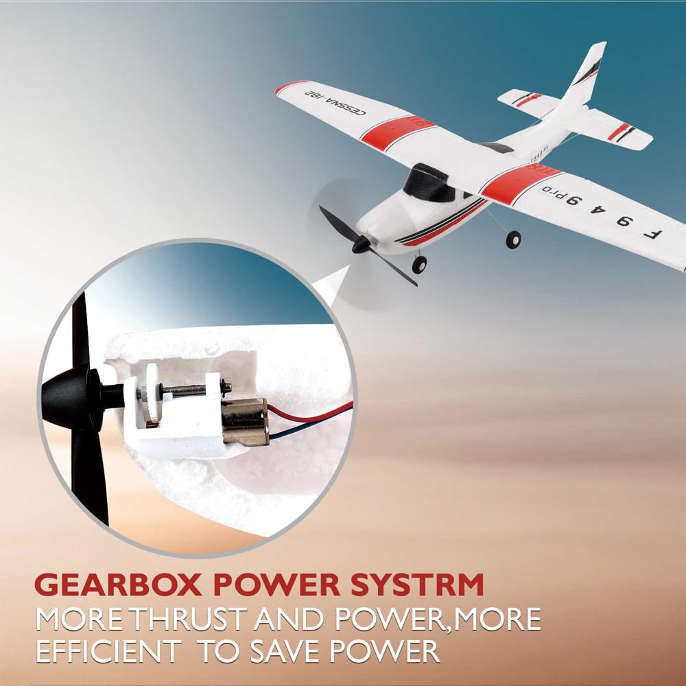 Park10 Toys RC Airplane F949pro RC Plane 1020 Motor 3CH 2.4GHZ EPP RC Plane for Adults CESSNA-182 3D6G Gyroscope RTF RC Glider Planes with 2 Batteries Replaceable Parts (2BSL)