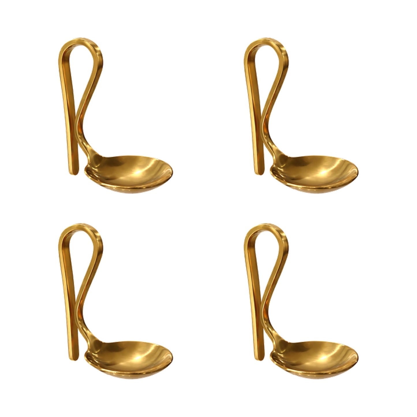 FluteSpoon™ Gold Rim-Hanging Champagne Spoon (4 Pack)