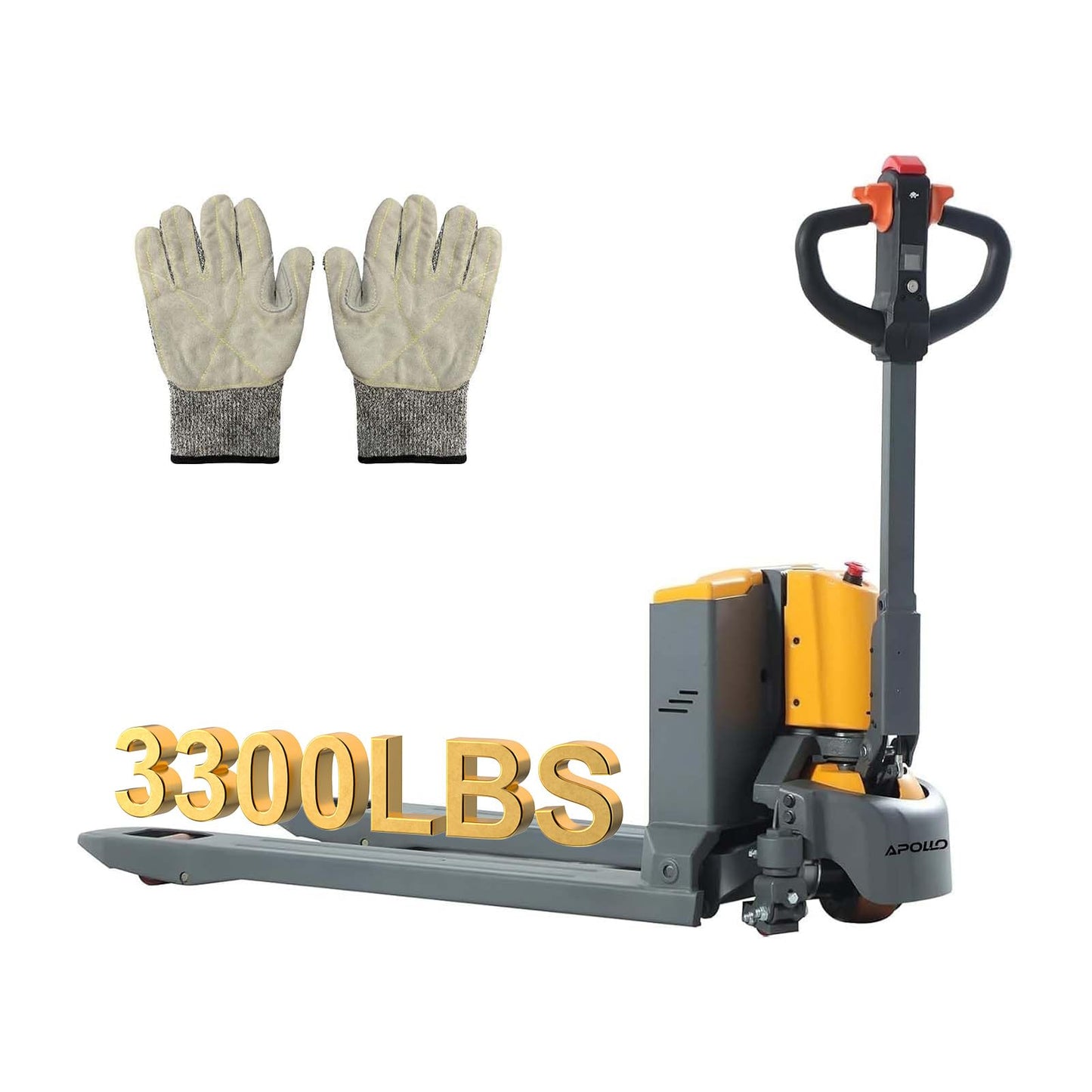 Apollo Full Electric Pallet Jack Truck, Lithium Power Pallet Jack Truck 3300 lbs Capacity, 48" L x 27" W Forks for Material Handling, Strong Torque for Climbing, Suitable for Warehouse, A-1037