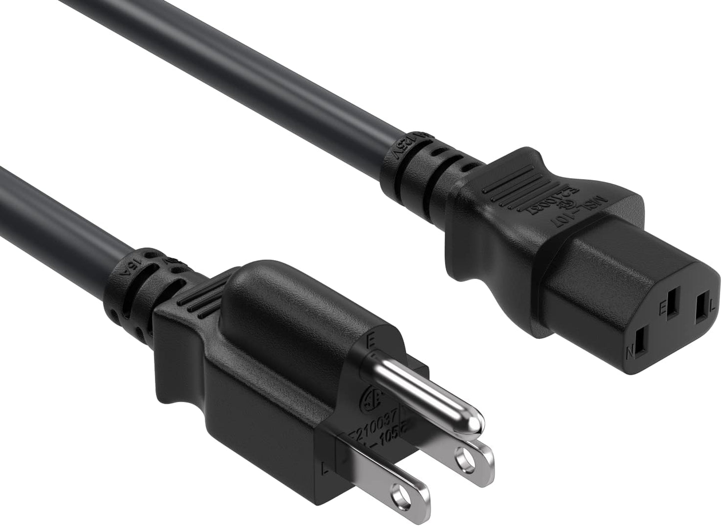 Cable Leader 15ft 14AWG 5-15P C13 3-Prong Computer Power Cord, NEMA to IEC AC Power Cable, Heavy Duty Replacement Power