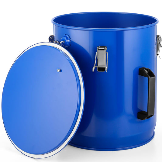 Yiyiring 6 Gal Fryer Grease Bucket Fryer Oil Transport Bucket with Lid Steel Oil Disposal Caddy with Anti-rust Coating, Handle, Lock Clips for Transport Cooking Filtering