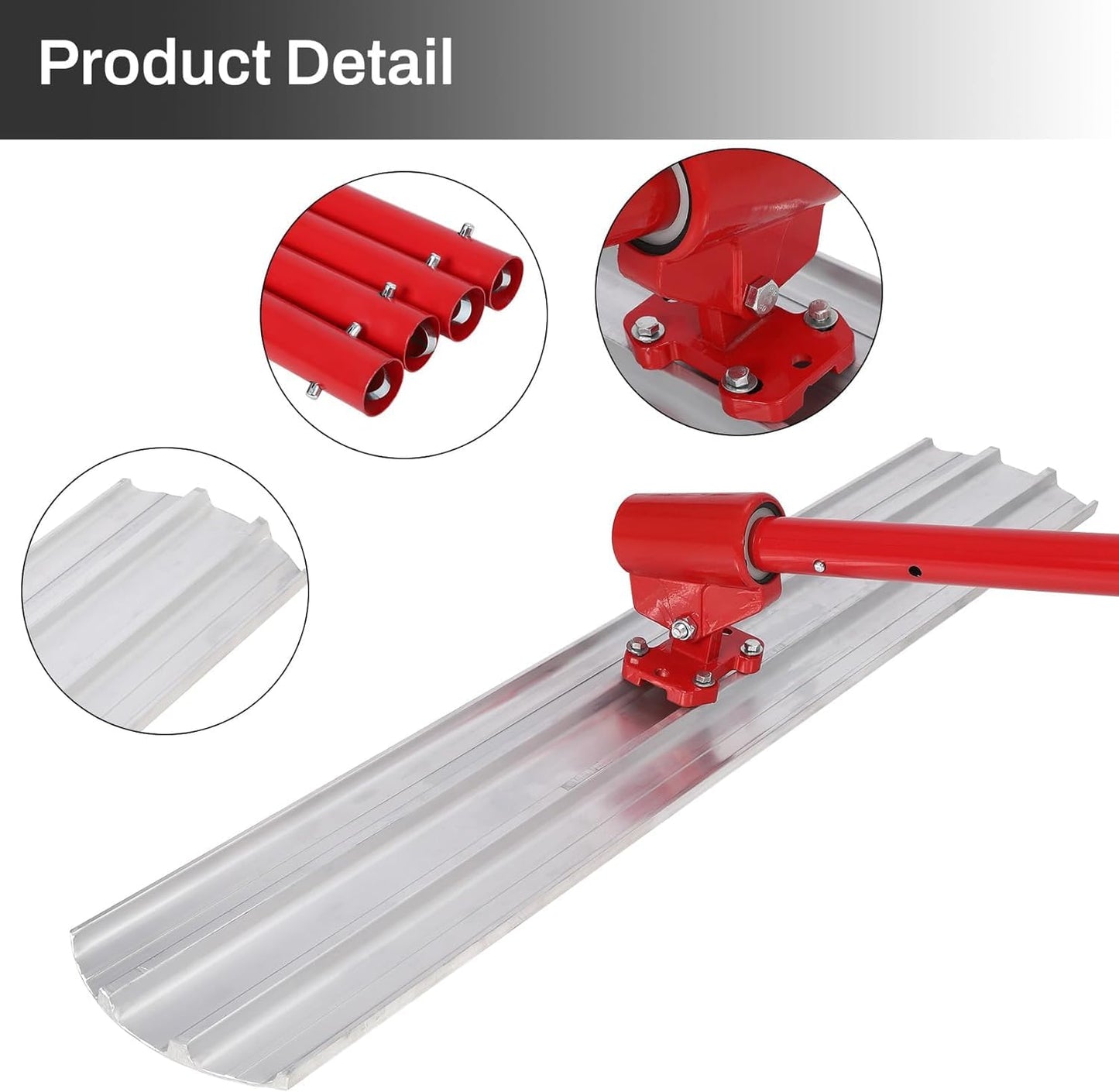 Garvee Bull Float Magnesium Concrete Float, 48x8 in Aluminum Alloy Concrete Float Tool, with 4 Handles and Bull Float Bracket, Bull Concrete Kit Finishing Bull Float for Concrete Finishing