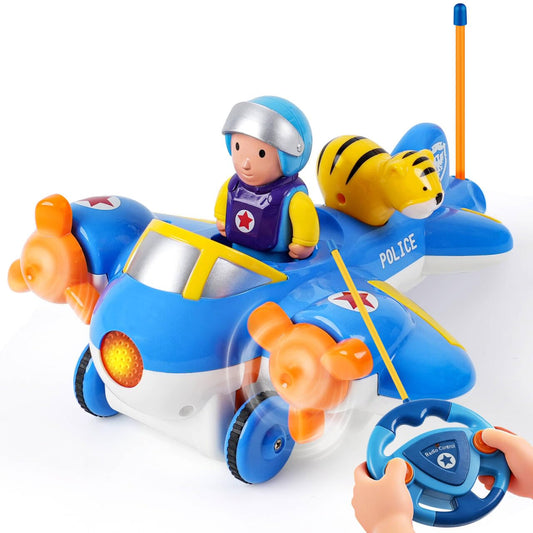 Gaitel Remote Control Airplane for Kids - Birthday Gifts for Boys Toddlers Ages 18+ Months, 2 3 4 5 Year Old, RC Cartoon Aircraft Toy with Lights, Music and Easy Control