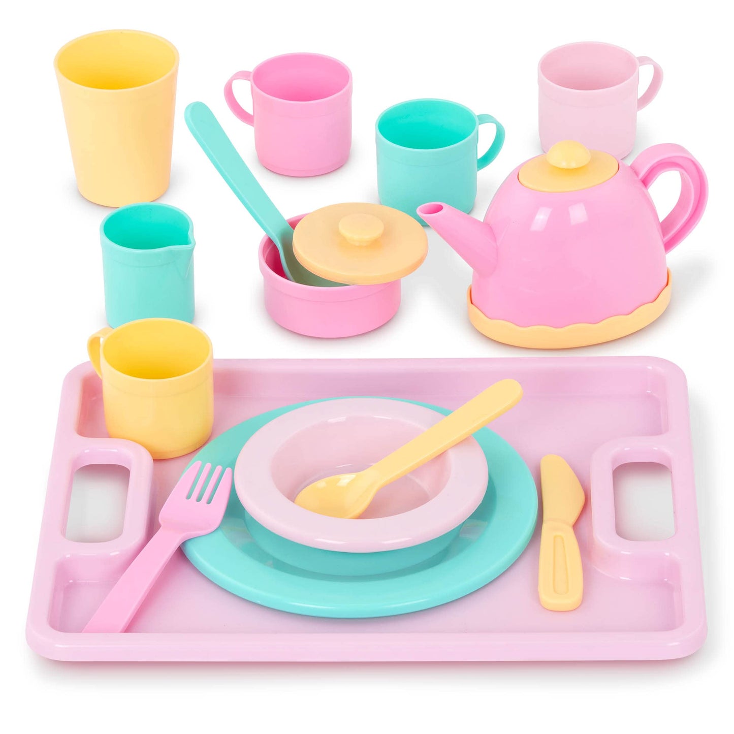 Battat – Play Circle – Dish Set – Plates, Cups, and Tea Party Toys – Kitchen Toys for Toddlers – Pretend Play – 3+ Years(34 Pieces)