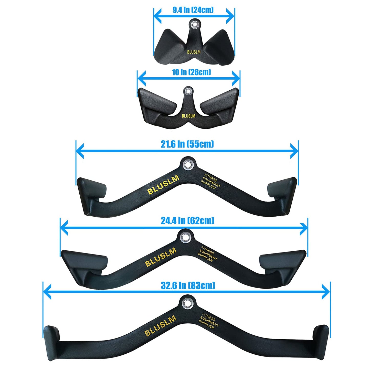 BLUSLM LAT Pull Down Bar for Cable Machine, LAT Pulldown Attachments T-bar V-bar Cable Attachment for Gym, Back Tricep Strength Training Handle